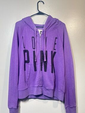 PINK Victoria's Secret Purple Zip Front Hoodie Jacket